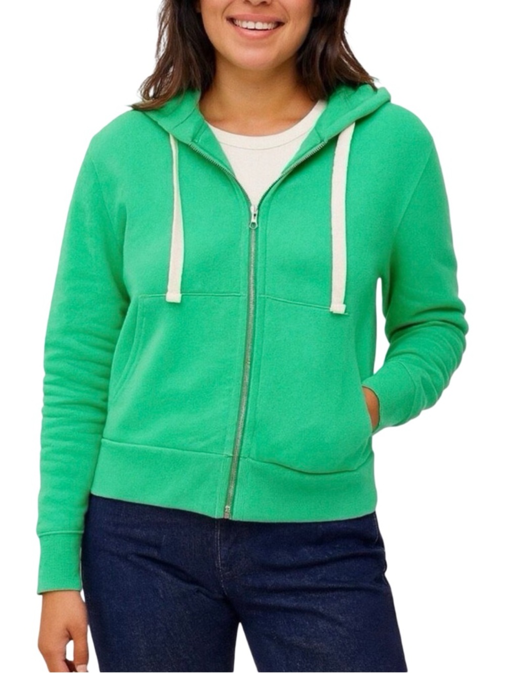 Everlane The Track Organic Cotton Hoodie - Jade Green - Size Small